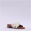 Oh My Sandals Low Heel Mule Slider - Cream